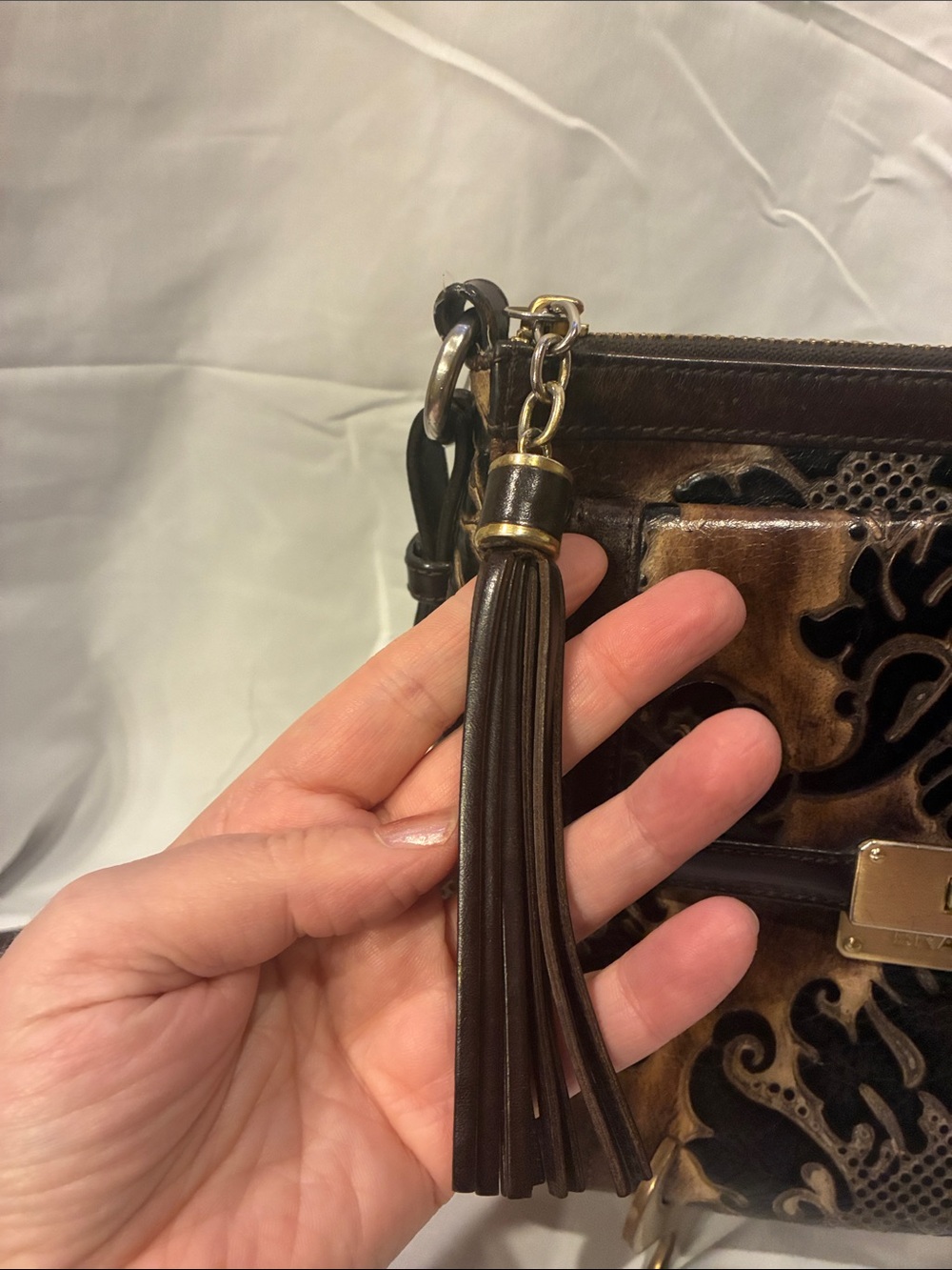 Brahmin Mimosa Espresso Fresco Embossed Leather Crossbody (ABBA) - Picture 4 of 16